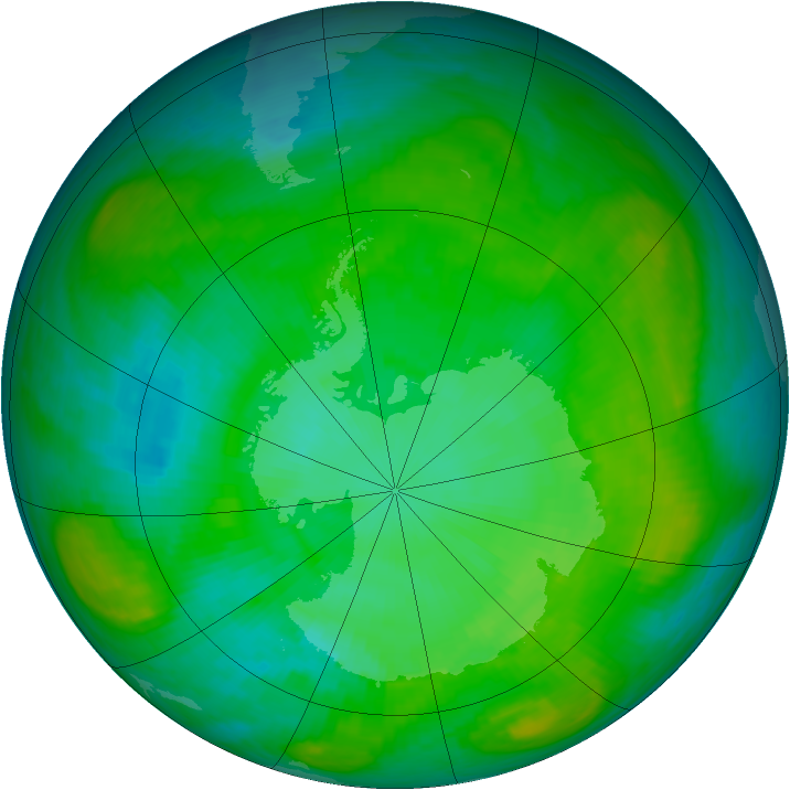 Antarctic ozone map for 03 January 1984